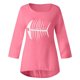 thumbnail image 3 of Gibobby Camisa Elegante Para Mujer Blusa holgada de lino de manga larga de talla grande para mujer, blusa tipo túnica de verano para mujer（Rosa， XXL), 3 of 5