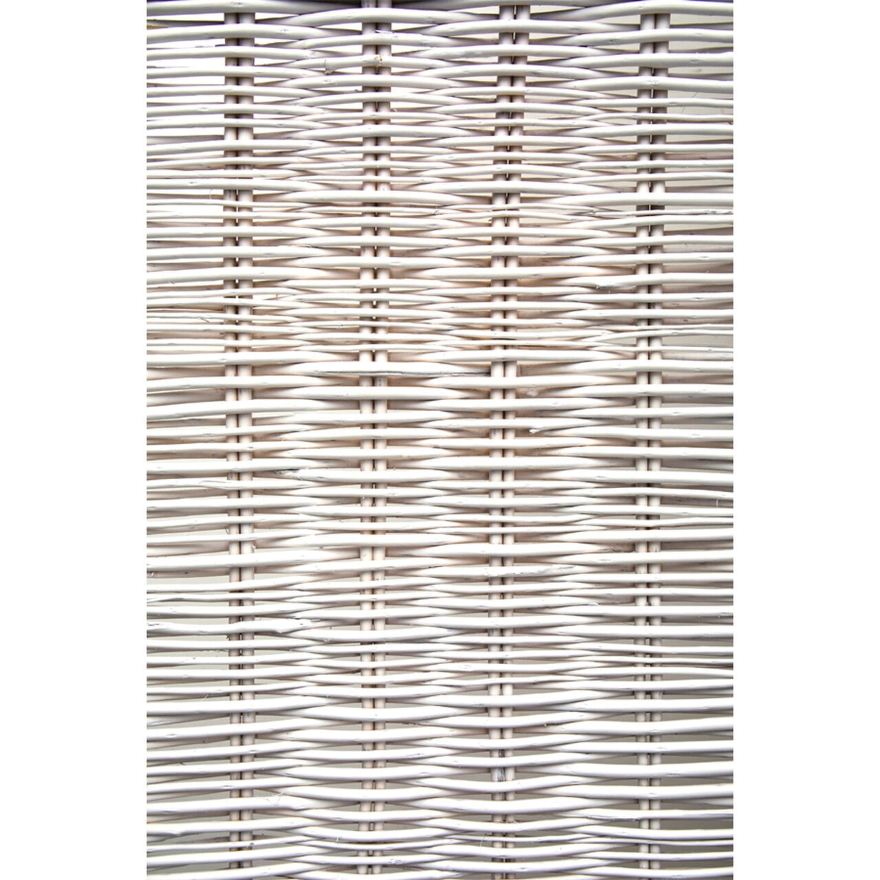 Legacy Decor 4 Panels Room Screen Divider Wicker and Wood Antique, White Color, Freestanding