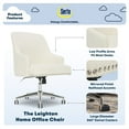 thumbnail image 5 of Serta Leighton Home Office Desk Chair Chrome Nailheads Twill Fabric Ivory, 5 of 11