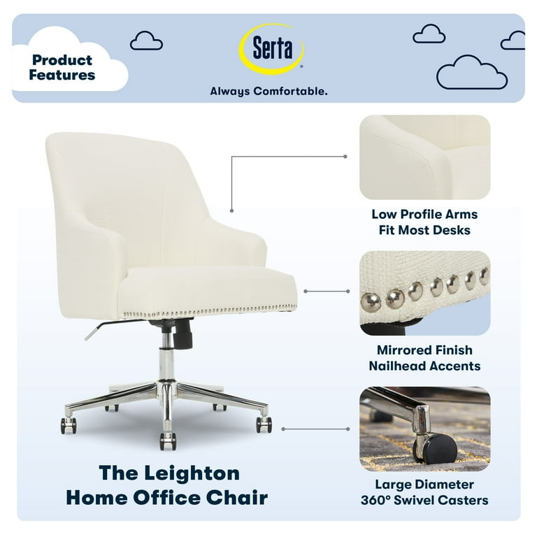 Serta Leighton Modern Memory Foam & Twill Fabric Home Office Chair