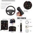 thumbnail image 7 of Yuyamidu Colorful Sea Turtle Car Interior Accessories Full Set Car Seat Covers Steering Wheel Cover Hibiscus Seat Belt Cover Trash Bag Rearview Mirror Cover Coasters Lipstick Covers for Sedans SUVs, 7 of 7
