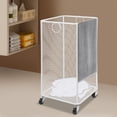 thumbnail image 6 of Laundry Basket with Wheels, Metal Mesh Storage Cart with Handles, Rolling Mesh Wire Storage Bin, Clothing Sorting Cart, Laundry Hamper Storage Organizer for Home, Hotel, Laundry Room, 6 of 16