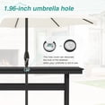 thumbnail image 7 of DYCANPO 66'' Outdoor Dining Table with Umbrella Hole, HDPS Rectangle Patio Table, Black, 7 of 7