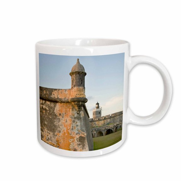 3drose, Puerto Rico, Walls and Turrets of El Morro Fort -au02 Jme0000 - John and Lisa Merrill, 11oz Mug