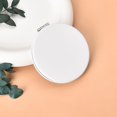 thumbnail image 4 of Small Compact Mirror for Purse Pocket Travel Makeup Mirror with Magnification Mirror for Women Girls Double Sided Mirror Leather Small Round Mirror White Portable Magnifying Mirror 2X, 4 of 6