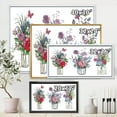 thumbnail image 4 of Designart 'Transparent Vases With Bouquets of Wildflowers I' Farmhouse Framed Canvas Wall Art Print, 4 of 5