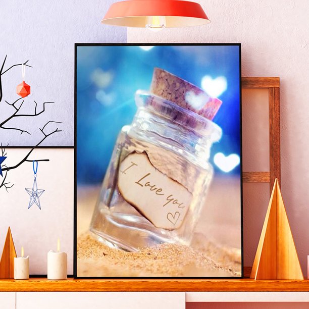 Cuadros Decorativos Diamante pintura letra en una botella 5D completo redondo resina Rhinestone DIY imagen Ehuebsd Nuevos Originales