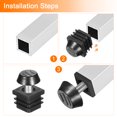 thumbnail image 5 of Uxcell 4 Set Leveling Feet, M8x20x20mm Plastic Adjustable Furniture Leg Leveling Square Tube Insert, 5 of 6