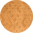 thumbnail image 1 of Ahgly Company Indoor Round Abstract Orange Modern Area Rugs, 3' Round, 1 of 4