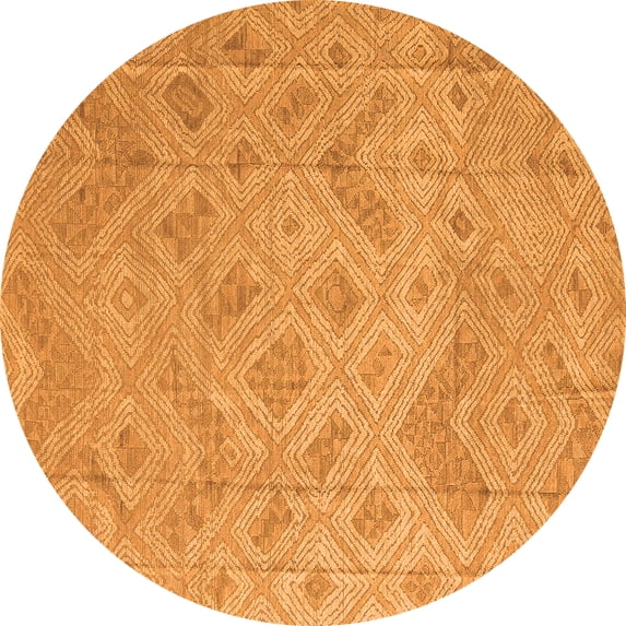 Ahgly Company Indoor Round Abstract Orange Modern Area Rugs, 3' Round