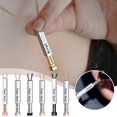 thumbnail image 2 of Personalized Vertical Bar Necklace, Custom Necklace Engraved Name Jewelry Gift α E2M6, 2 of 4