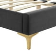 thumbnail image 6 of Platform Bed Frame, Tufted, Rivet Nailhead, Dark Grey Gray, Velvet, Mid Century Bedroom, Modern Contemporary Boutique HB35545, 6 of 8