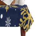 thumbnail image 4 of Navy Blue Christmas Table Cloth Waterproof Tablecloths, Winter Xmas Snowflakes Textured Tablecloth Dining Table Cover for Kitchen Party Tabletop Outdoor, Rectangle Tablecloth 60x84 Inch, 4 of 9