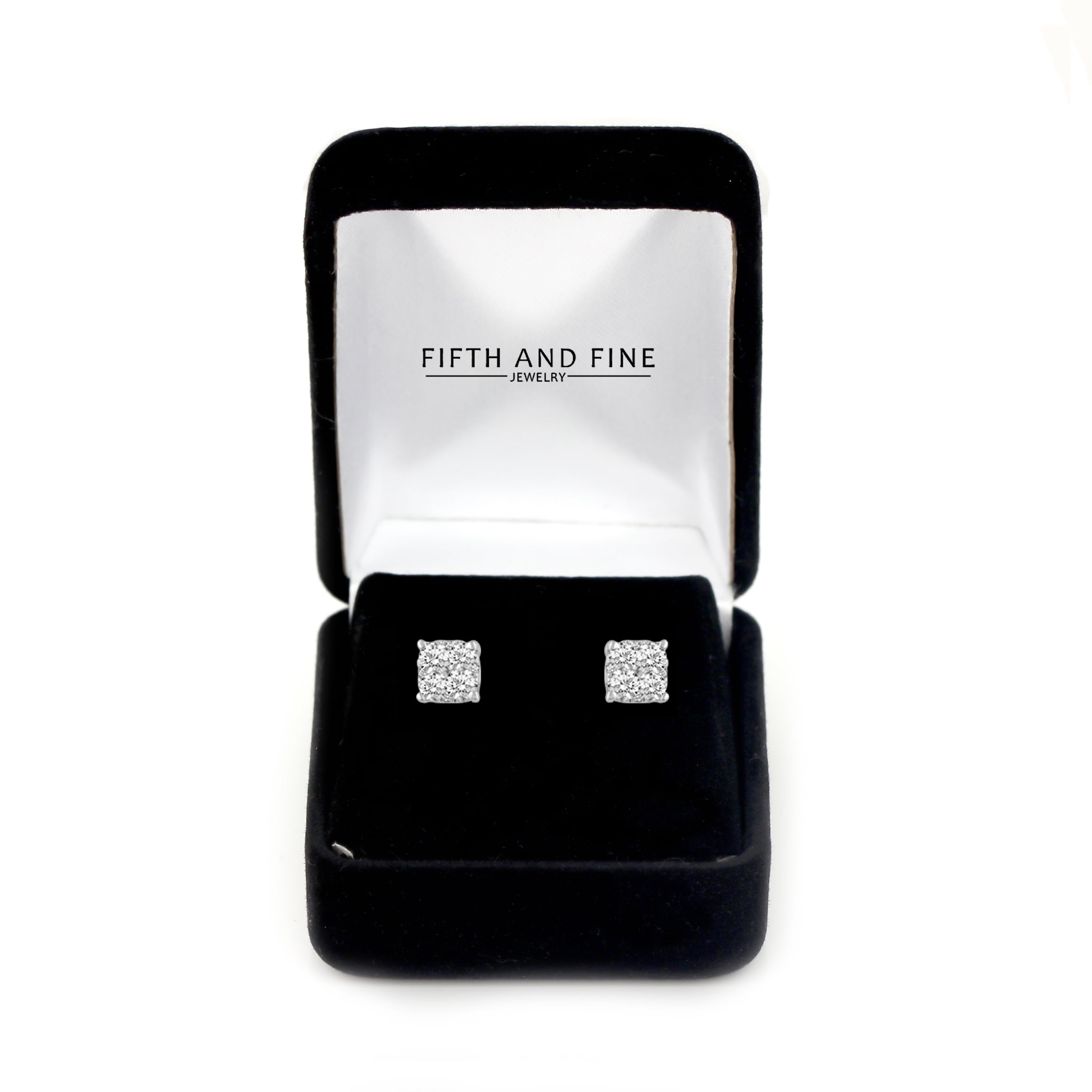 1/2Ct Diamond Cushion Stud Earrings Set in Sterling Silver (0.50)