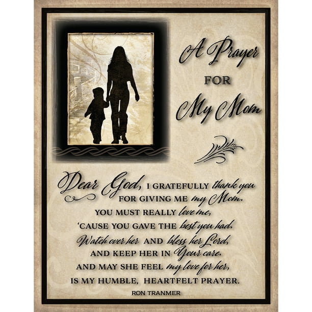 Mom Mother Prayer Wood Plaque with Inspiring Quotes 11.75"x15" Classy