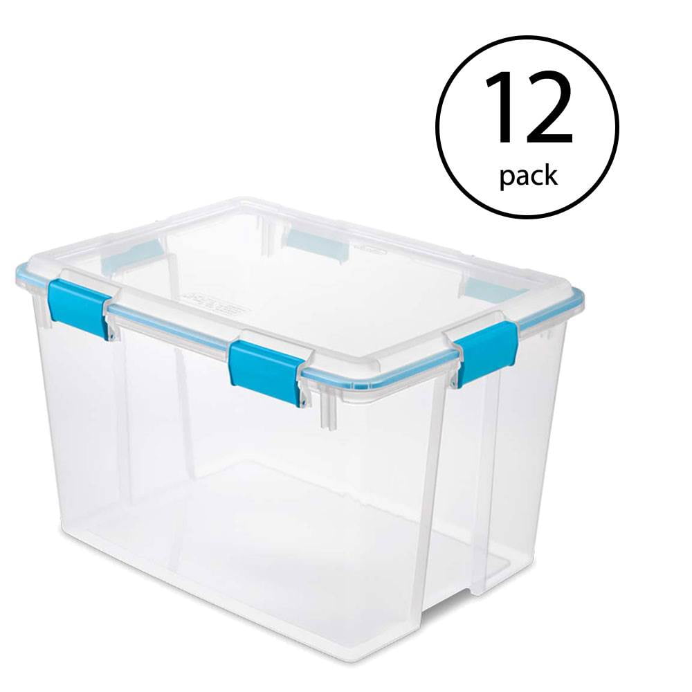 Sterilite 20 Gallon Plastic Storage Boxes, Clear, 12 Count