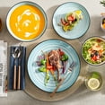 thumbnail image 6 of MALACASA 24 pcs Dinnerware Sets, Plates and Bowls Set for 6, Stoneware Dinner Set, Blue, 6 of 9