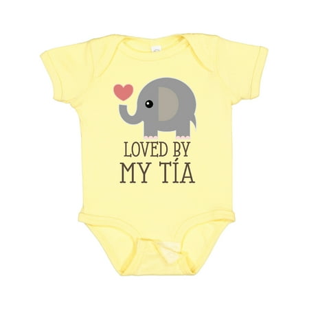 

Inktastic Tia Loves Me Baby Elephant Gift Baby Boy or Baby Girl Bodysuit