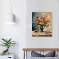 thumbnail image 3 of COMIO  Flower Canvas Paintings Wall Art for Bedroom, Hand-Painted with Colorful Floral  Textured Artwork on Canvas, 3 of 4