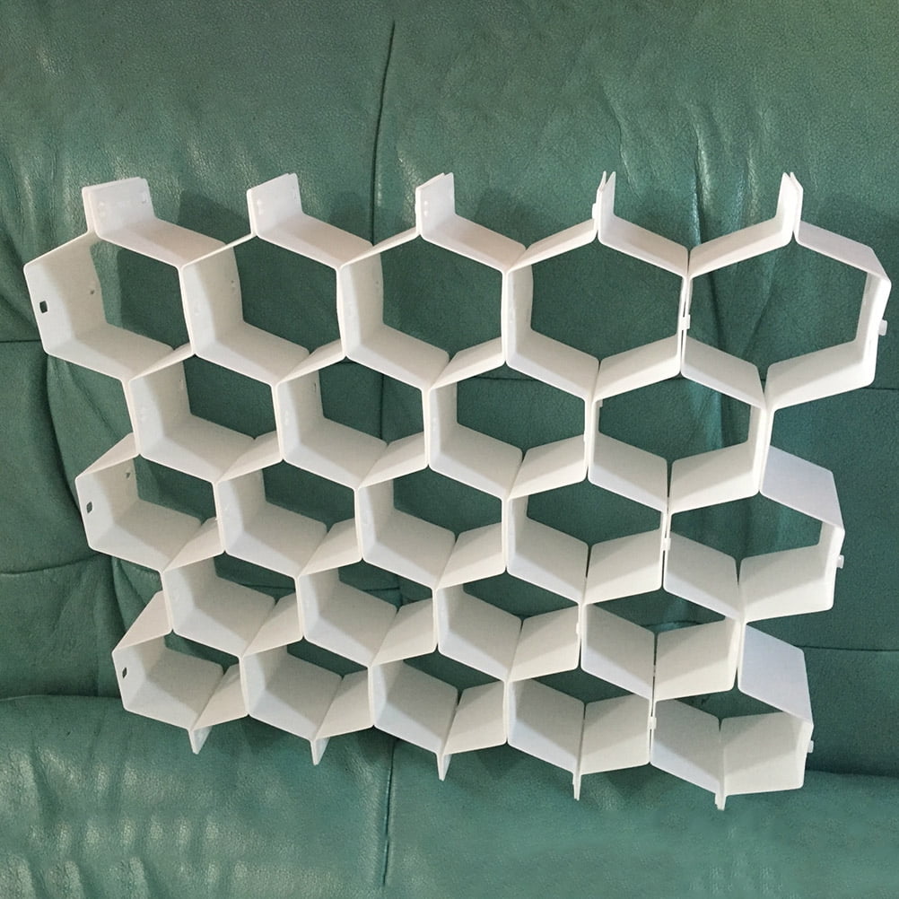 WHAMVOX White Plastic Drawer Organizer with Adjustable Grid Dividers for Storing Socks Underwear in Drawers Closet Dresser