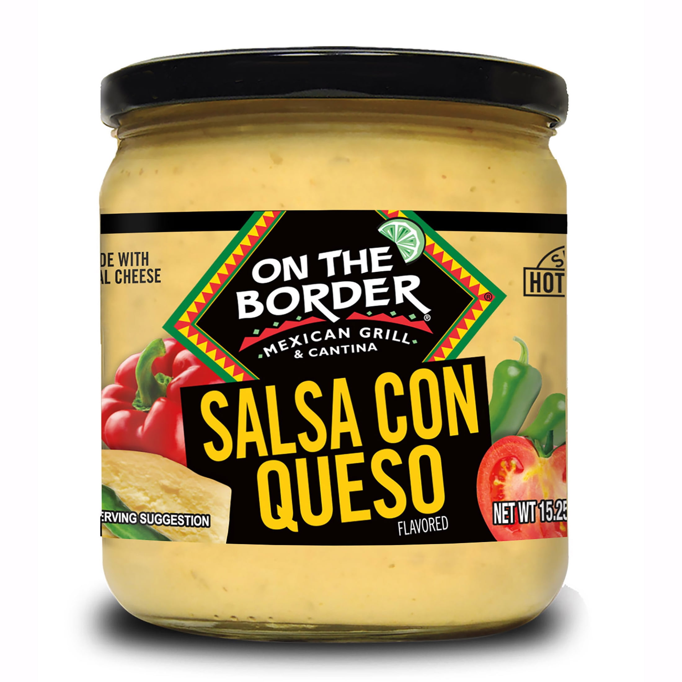 (3 pack) On The Border Salsa Con Queso, 15.25 oz Jar