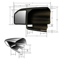 Cipa 11552 Ford Custom Passenger Side Towing Mirror Fits select: 2015 FORD F150, 2019 FORD F150 SUPERCREW