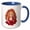 Blue/White, variant on 3drose, Allegory of Autumn, a Blonde Girl, a Candle, Orange Leaves, Flowers, 15oz Mug