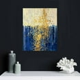 thumbnail image 5 of Nawypu Blue and Gold Abstract Canvas Wall Art Gold and Blue Pictures Wall Decor Textured Gold Painting Modern Abstract Artwork for Walls Blue Gold Foil Pictures for Living Room Bedroom, 5 of 5
