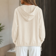 thumbnail image 5 of Cotton Linen Hooded Jackets for Women Fall Casual Long Sleeve Button Down Jacket Lightweight Loose Open Front Jackets, L, 5 of 5