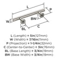 thumbnail image 4 of Amerock Bp37390 Radius 3" Center To Center Bar Cabinet Pull - Chrome, 4 of 5