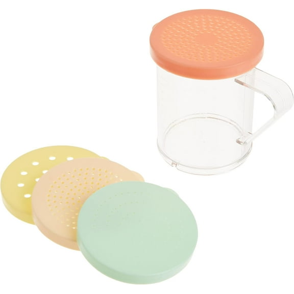 FONTEME 10-oz Polycarbonate Dredge Shaker, Set Of 1 | Round | Stackable | EZ To Wash | Great For Salt, Pepper, Suger, Cheese, Herbs, Blends, Rubs, And Ground Spices. Clear, 4 Snap-on Lids [1PK]