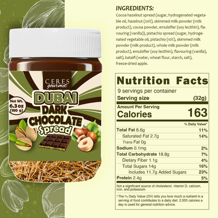 Ceres Gourmet Pistachio Chocolate Spread Gourmet Crunchy Kataifi