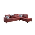 thumbnail image 4 of Hommoo 4-Seat Faux Leather Sectional Sofa Sets, L Shaped Flippable Backrest Sectional Couches and Sofas, Modern Living Room Furniture Sets, 15' Back Height, Red(No Ottoman), 4 of 7