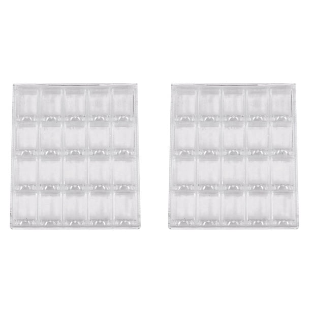 2X Caja de Almacenamiento para Arte de Uñas, Organizador de Maquillaje Acrílico, de 20 Estuche de Muestra Soporte de Organizador para Caja de Perlas Diamantes Imitación
