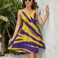 thumbnail image 3 of Purple And Gold Tailgate Swag - Claw Marks Women's Tank Dress V Neck Sleeveless Summer Sundress, 3 of 7