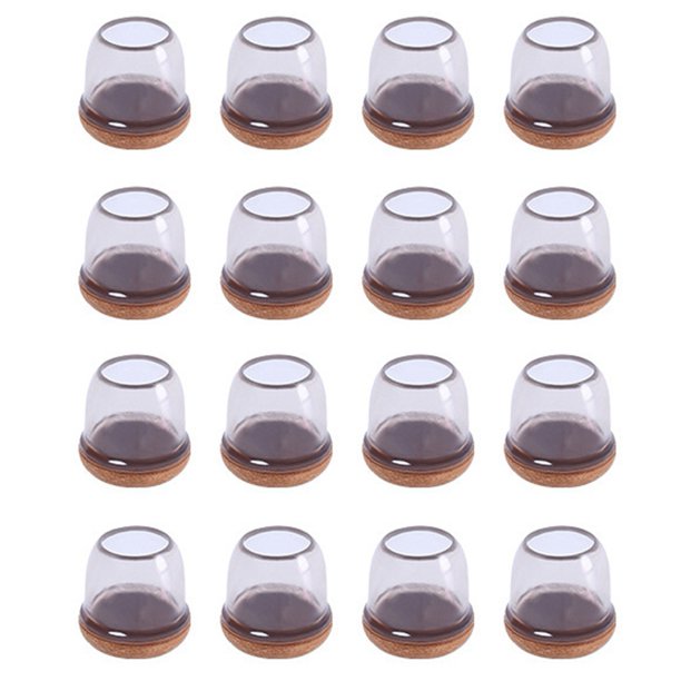 16Pcs Clear Silicone Chair Leg Floor Protectors with Wrapped Felt