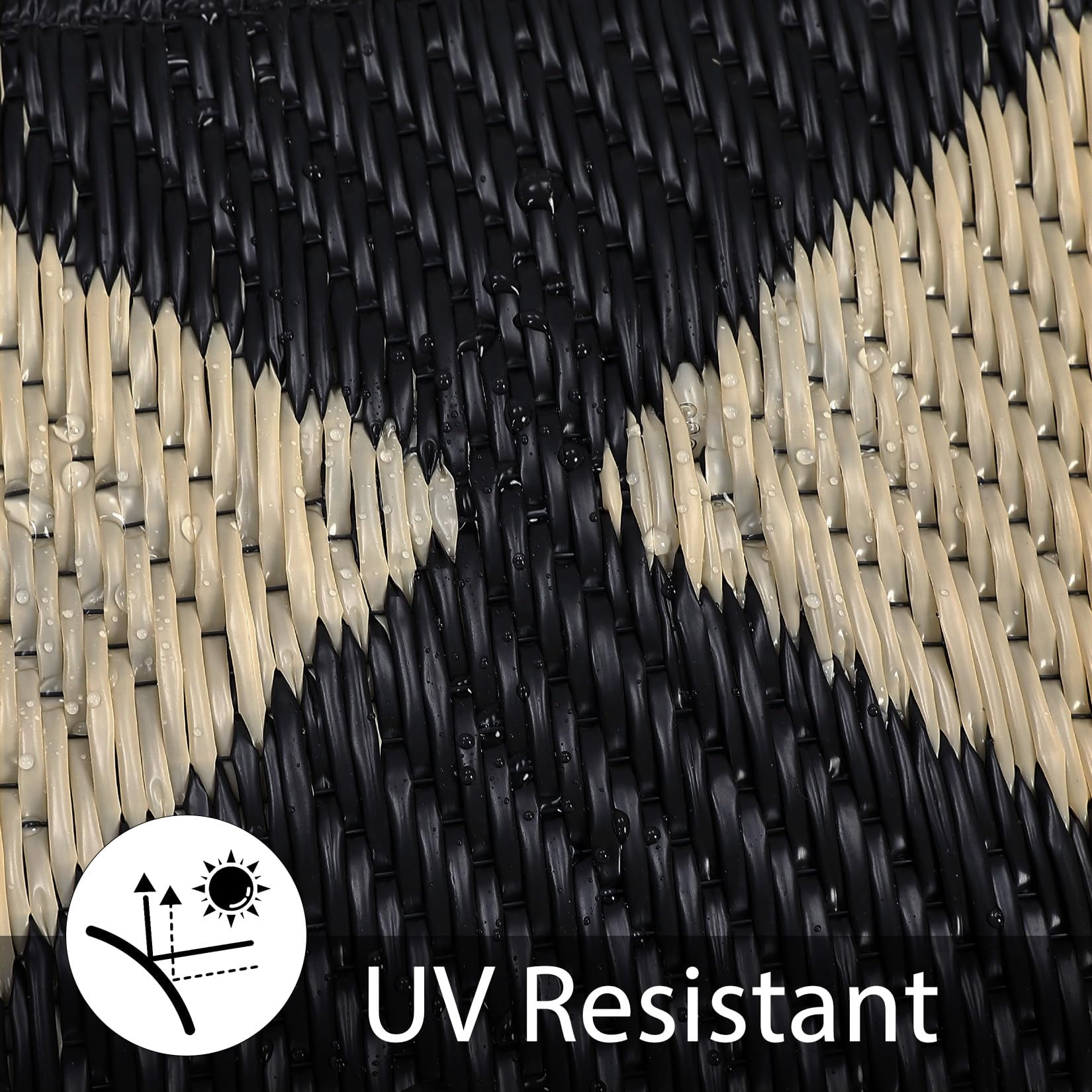 Volkmi Reversible Outdoor Rug – Waterproof Plastic Straw Patio Carpet, Modern Diamond Design, Easy Clean, Collapsible & Portable with Carry Bag – Perfect for Camping,Beach – 9*12ft