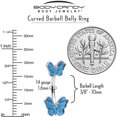 thumbnail image 3 of Body Candy Womens 316L Stainless Steel Navel Ring Piercing Simply Butterfly Blue Mens Double Mount Belly Button Ring, 3 of 3