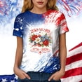 thumbnail image 5 of idosla USA Flag Tee Shirt for Women 4th of July Memorial Day Gift T Shirt Casual Short Sleeve American Proud T-Shirt Tops (Wine, XL), 5 of 7