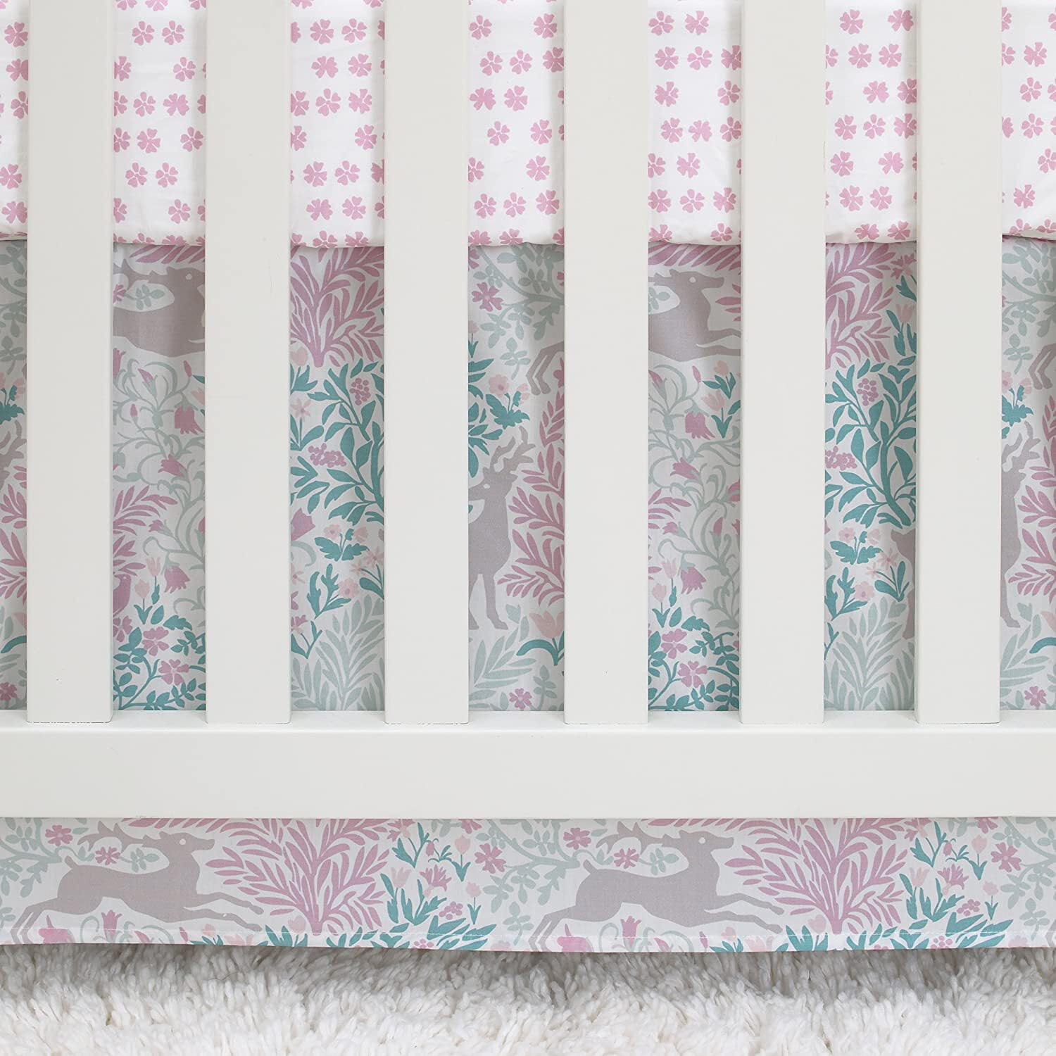 Dwell Studio Sweet Fawn Deer Forest 3 Piece Crib Bedding Set