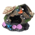 thumbnail image 1 of Barrel Design Ornament Resin Fish Tank Landscaping Hiding Cave Craft Fish Shrimp Shelter Aquarium Decor (Shell Barrel), 1 of 6