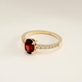 thumbnail image 3 of Garnet Oval Solitaire Ring 14k Gold Red Gemstone Engagement Ring Women Accented Mothers Anniversary Gift, 3 of 5