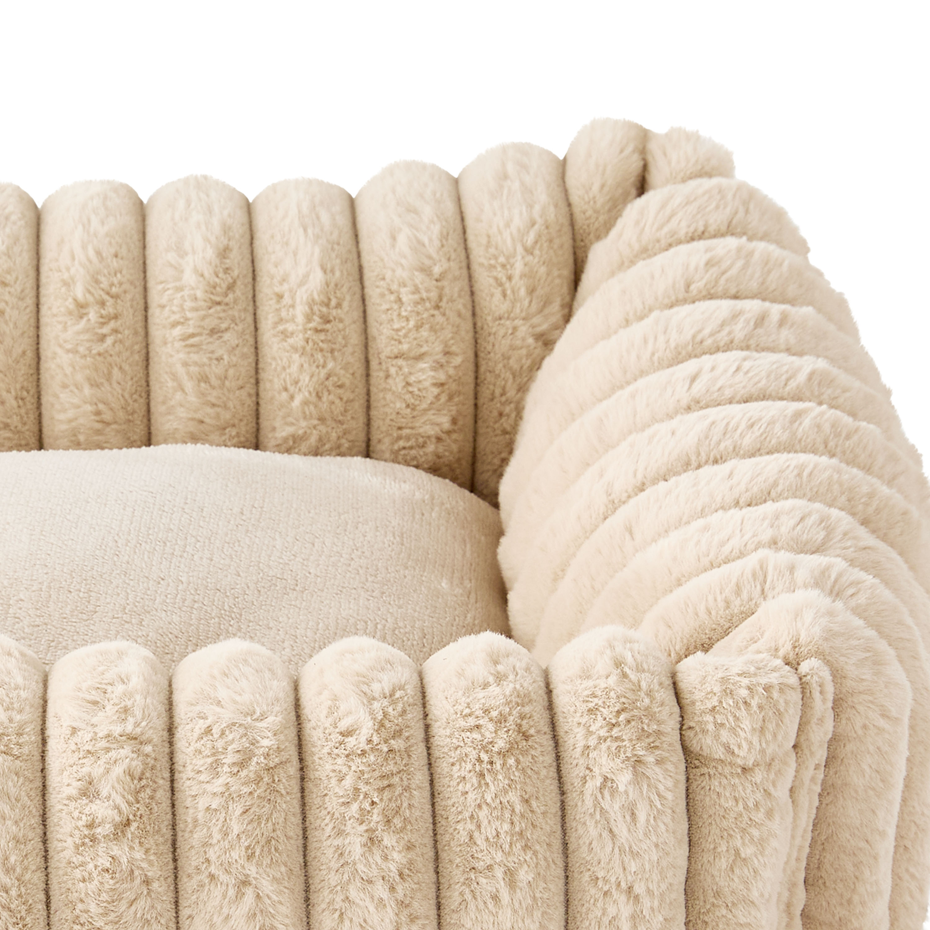 Vibrant Life Small Thick Corduroy Plush Bolster Dog Bed, Tan, 17" x 21"