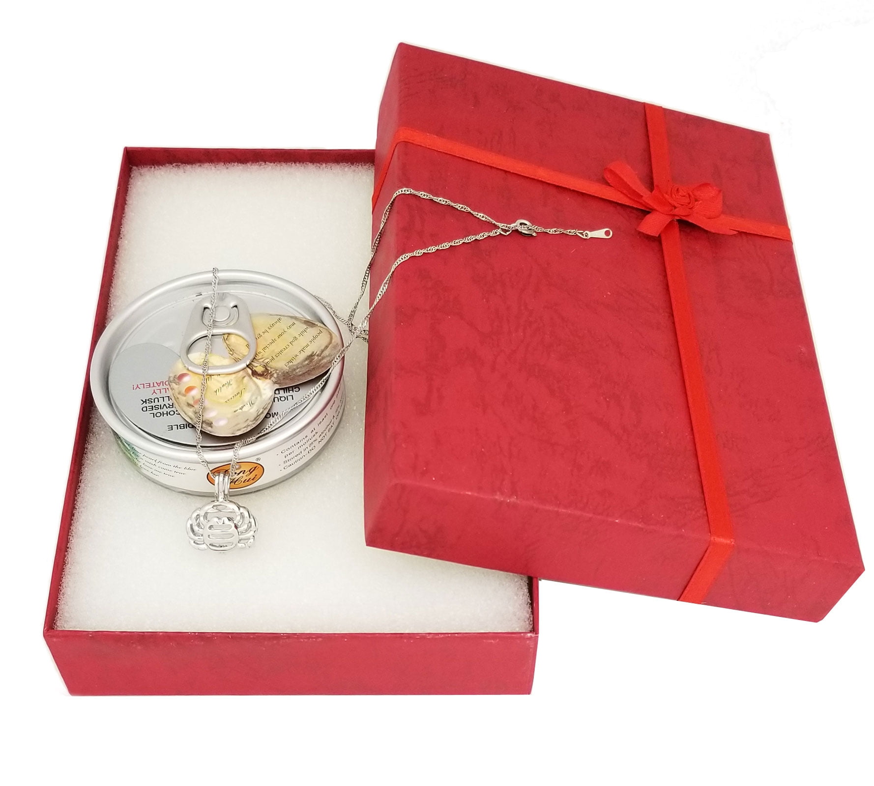 Great Xmas Gift Love Wish Pearl Kit Heart Cage 17"chain Necklac red box 