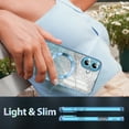 thumbnail image 6 of Casetego for iPhone 16 Case,Compatible with MagSafe,Clear Magnetic Glitter Gradient Sparkle Luxury Plated Soft TPU Bumper Full Camera Lens Protector,Blue, 6 of 7