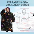 thumbnail image 4 of Oversized Wearable Blanket Hoodie,Halloween Colorful Spooky Elements Sherpa Blanket Hoodie with Super Pockets,Super Warm Fuzzy Pullover for Women & Men, 4 of 6
