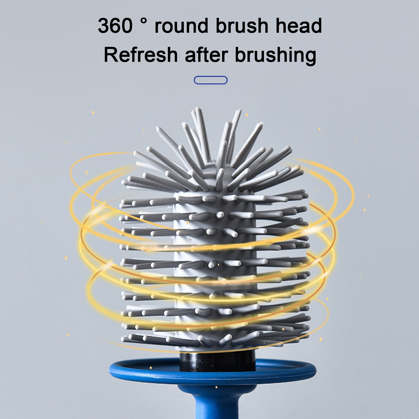 Nkmbld Toilet Bowl Brush with 3 Type Brush(Round Brush + Flat Brush + Slit Brush) Toilet Bowl Brush Clean Every Corner of The Toilet, Blue