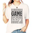 thumbnail image 3 of Game Day Striped Shirt for Women & Teen Girls Retro Football Season Comfort Colors Graphic Tee - Black on Ivory Shirt, Adult Medium, 3 of 5