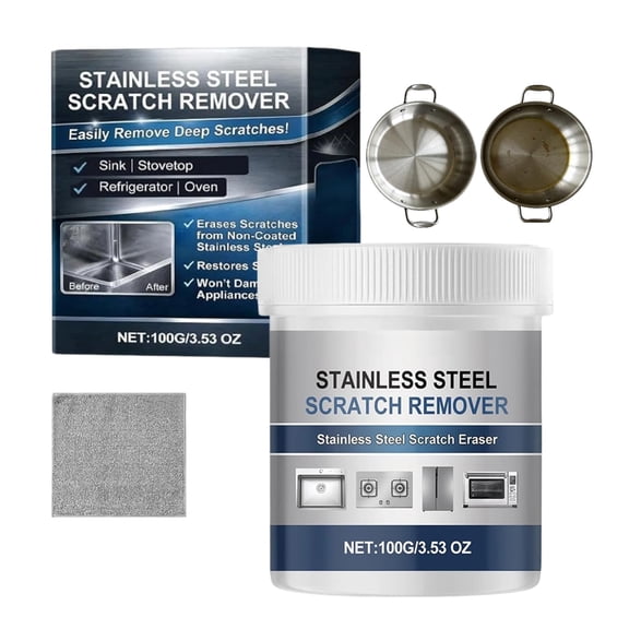 Stainless Steel Scratch Remover Kit, Stainless Sink Restorer, 2026 New Multi-Purpose Stainles Steel Scratchs Removers Paste for Kitchen, Fridge Scratch Remover-for Oven, Appliances, Sink, Cook (1Pc)