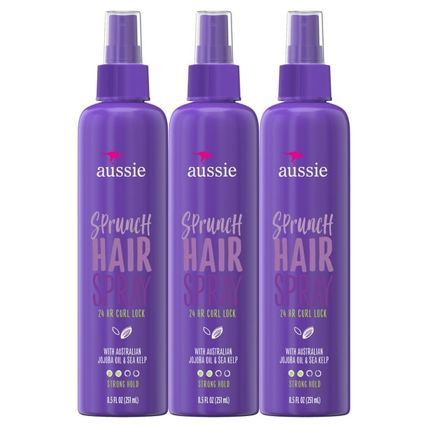 Aussie Sprunch NonAerosol Hairspray for Curly Hair, 8.5 oz, 3 Pack